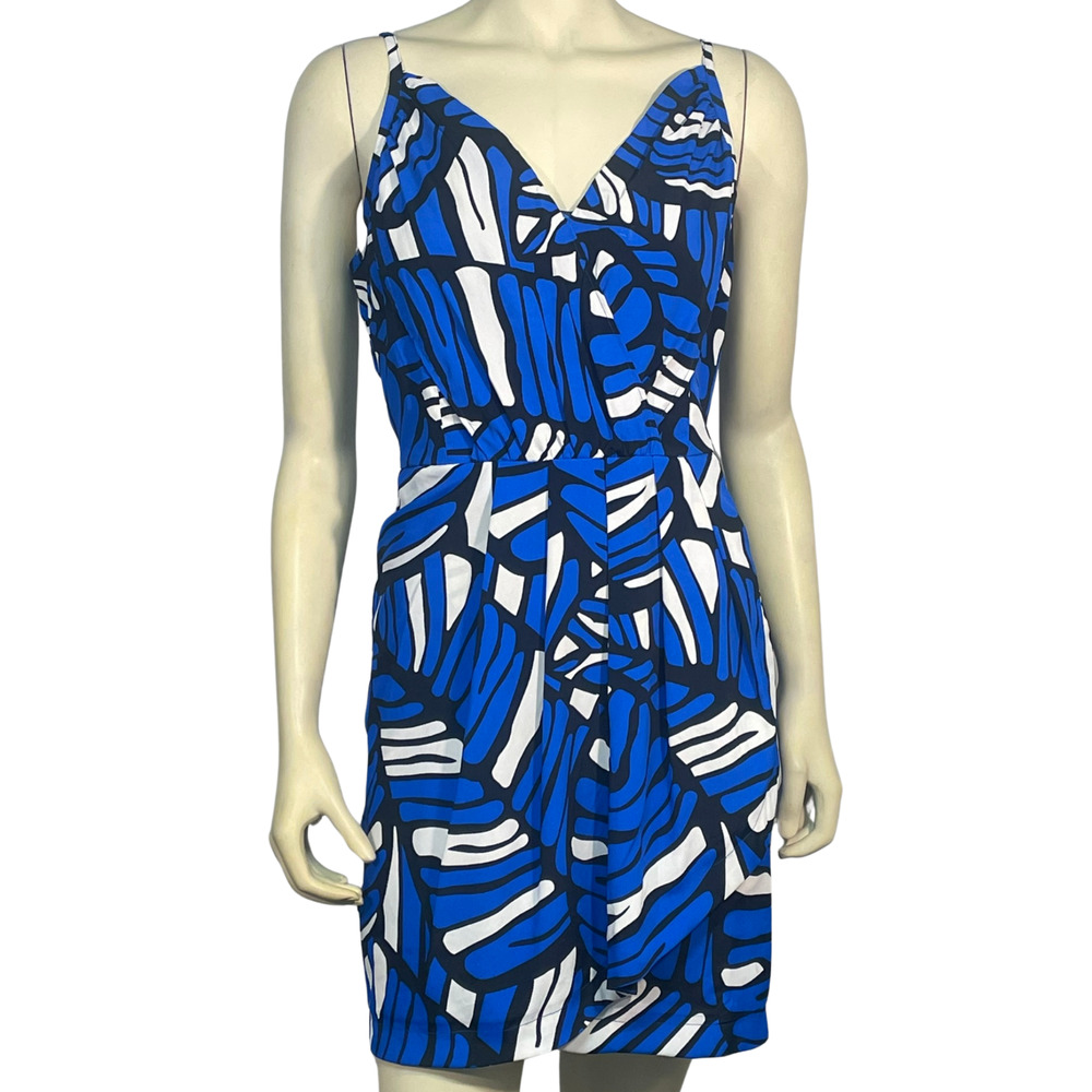 Southern Frock Sz M Wrap Sundress Spaghetti Strap Layered Skirt Blue Vacay Beach